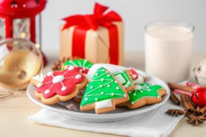 plate of Christmas cookies 