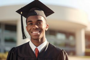 a graduate with a beautiful smile