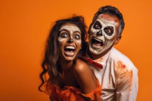 people in costume with scary faces